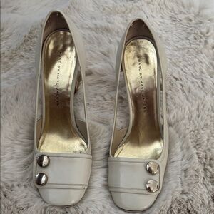 Marc by Marc Jacobs Cream Heels with Silver Accents